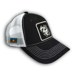 Gorra blanco y negro Bandera Mapuche - Indio 6 paneles
