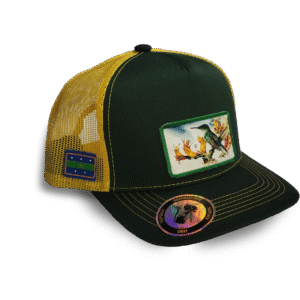 Gorra Verde con Amarillo Picaflor de Juan Fernandez 5 paneles